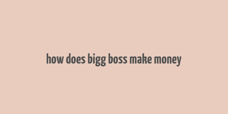 how does bigg boss make money