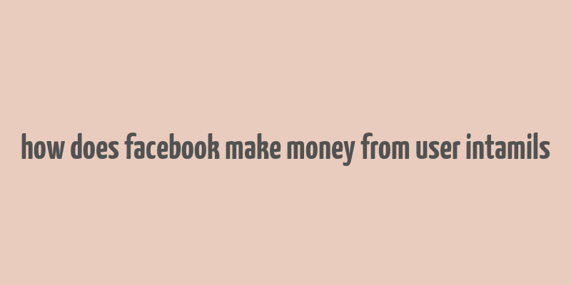 how does facebook make money from user intamils