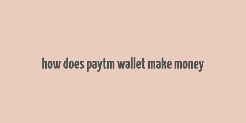 how does paytm wallet make money