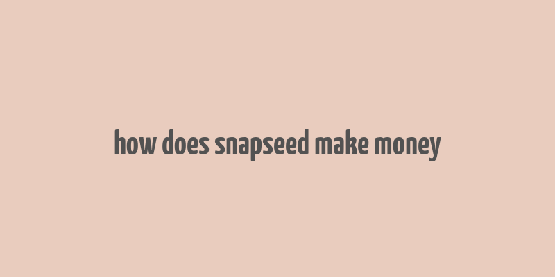 how does snapseed make money