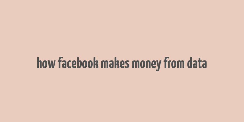 how facebook makes money from data