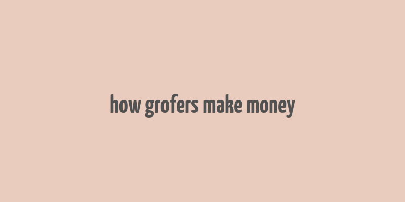 how grofers make money