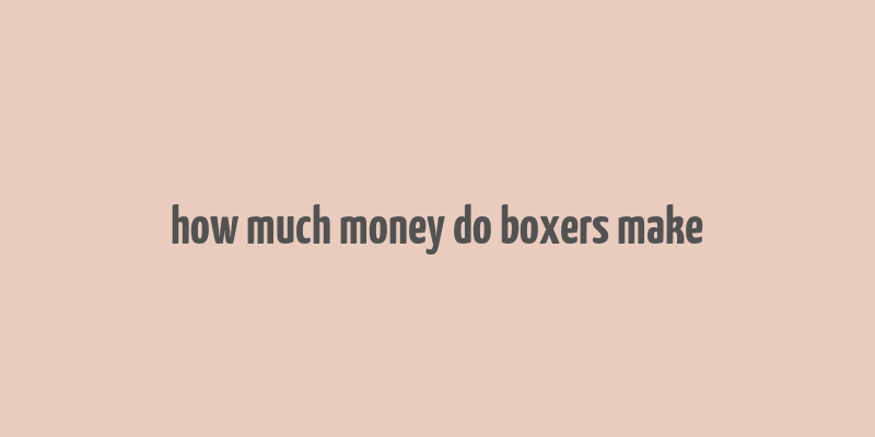 how much money do boxers make