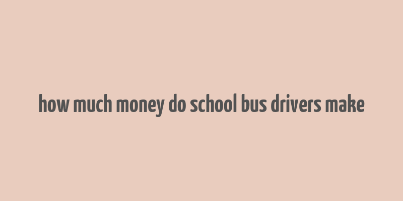 how much money do school bus drivers make