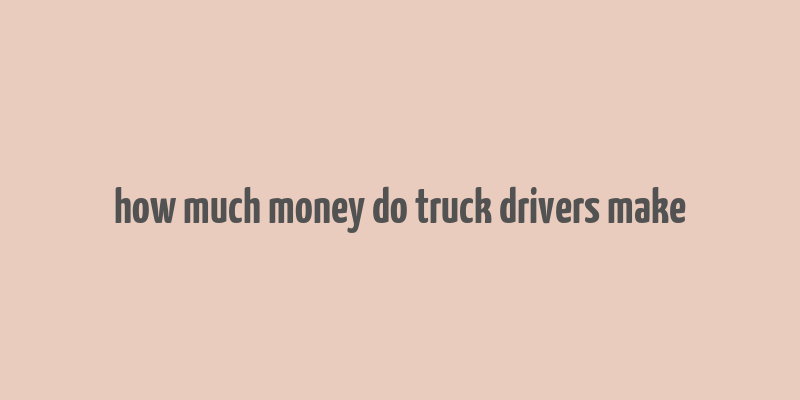 how much money do truck drivers make