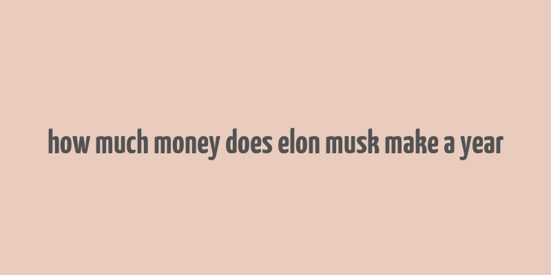 how much money does elon musk make a year