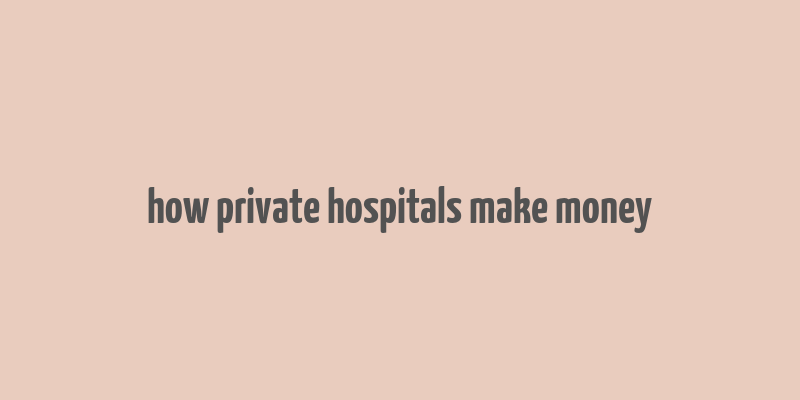 how private hospitals make money