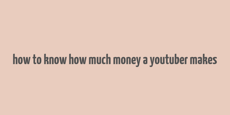 how to know how much money a youtuber makes