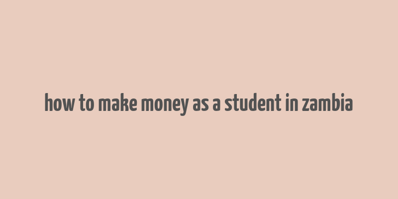 how to make money as a student in zambia