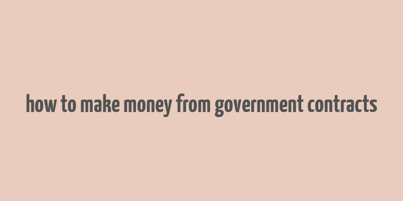 how to make money from government contracts