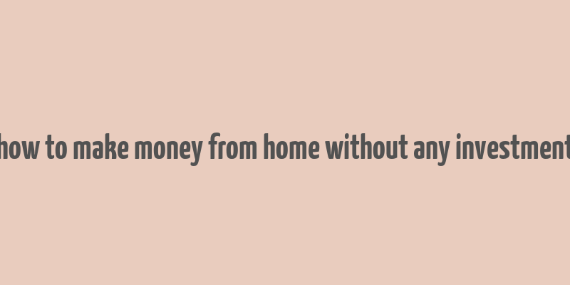 how to make money from home without any investment