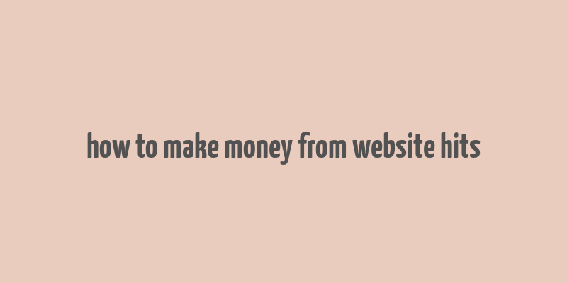 how to make money from website hits