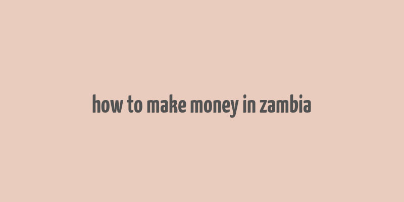 how to make money in zambia