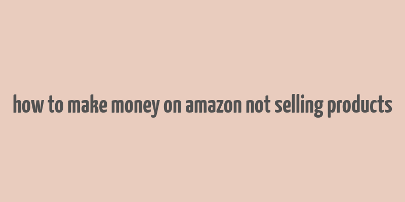 how to make money on amazon not selling products