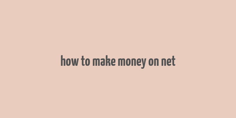 how to make money on net