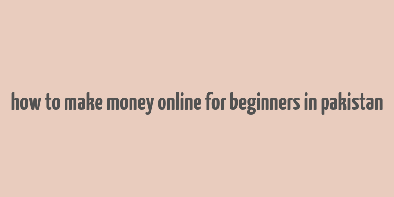 how to make money online for beginners in pakistan