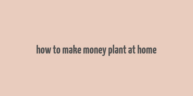 how to make money plant at home