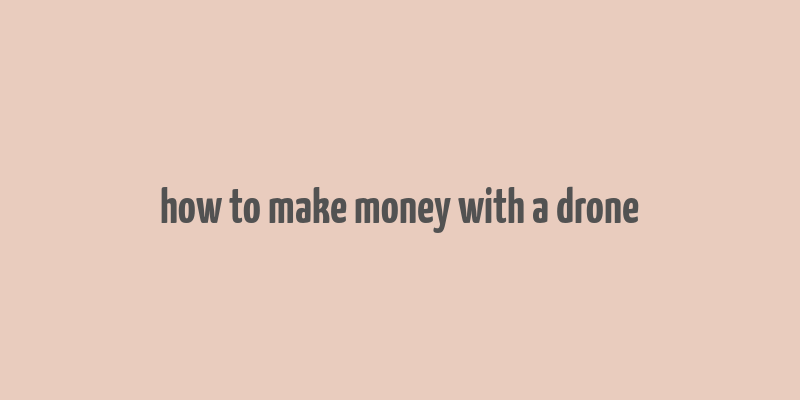 how to make money with a drone