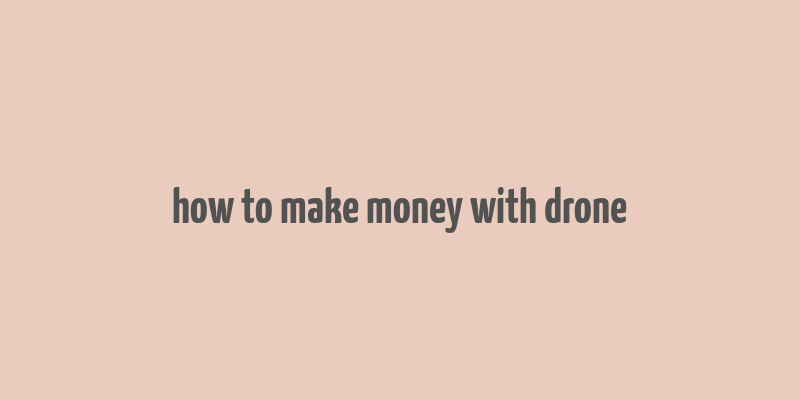 how to make money with drone