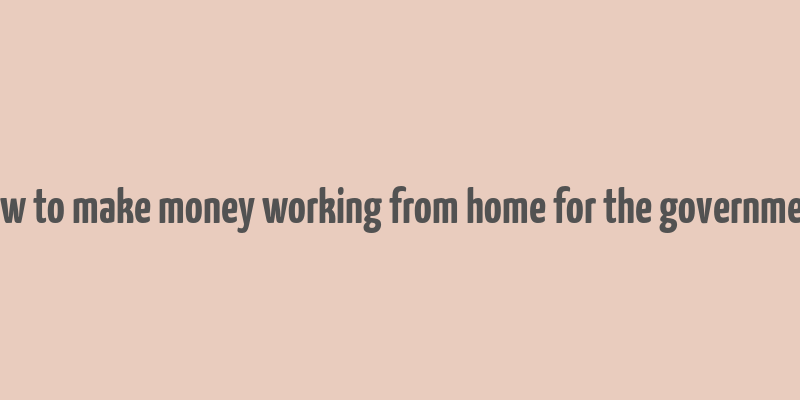 how to make money working from home for the government