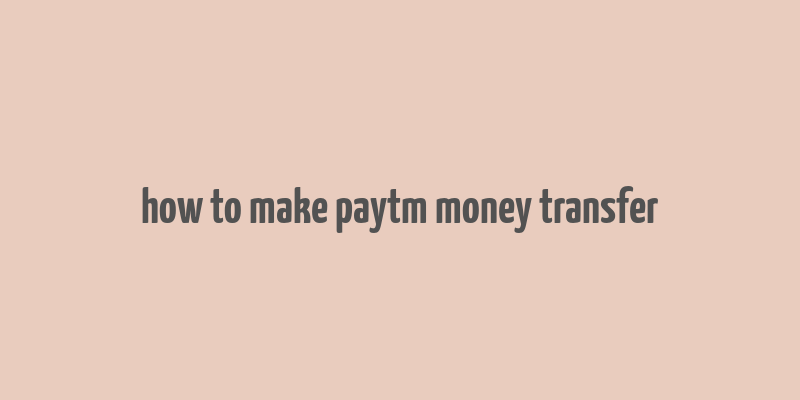 how to make paytm money transfer