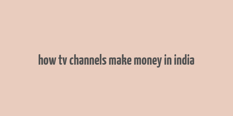 how tv channels make money in india