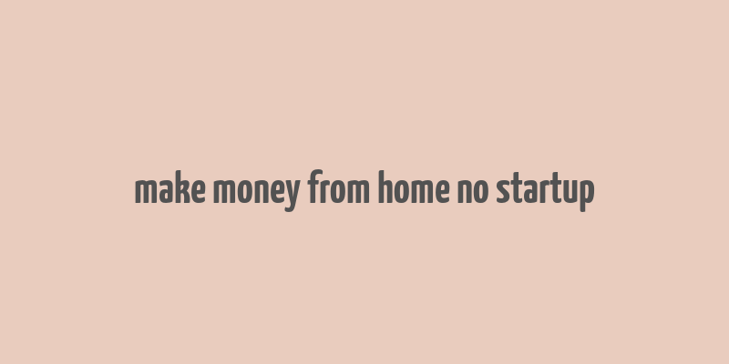 make money from home no startup