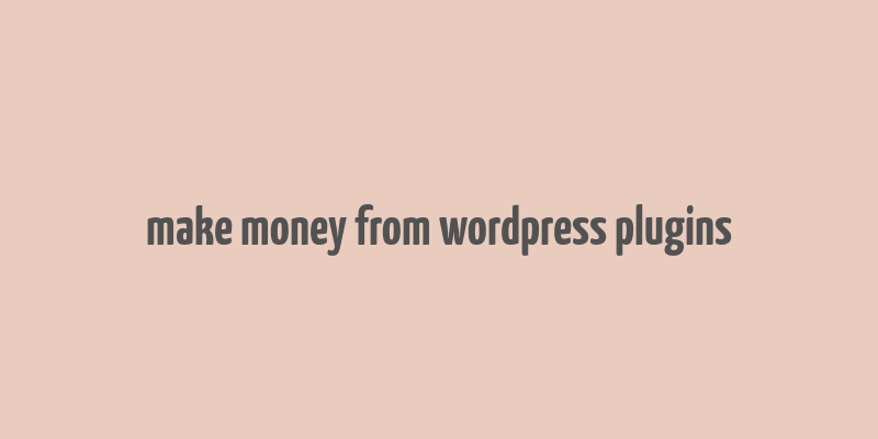 make money from wordpress plugins