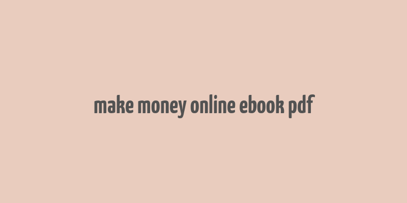 make money online ebook pdf