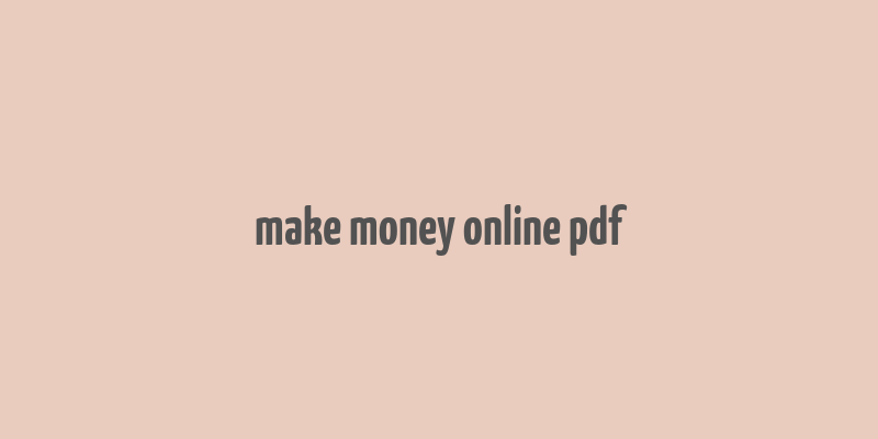 make money online pdf