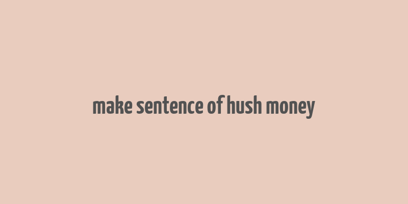 make sentence of hush money