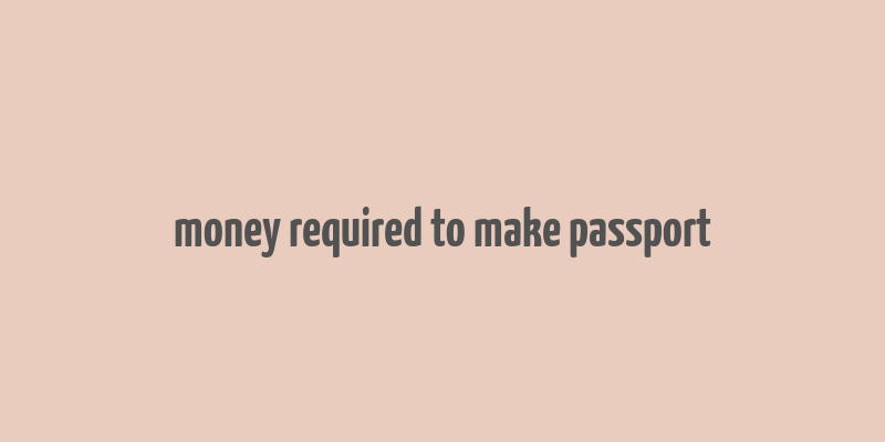 money required to make passport