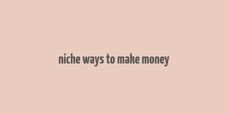 niche ways to make money