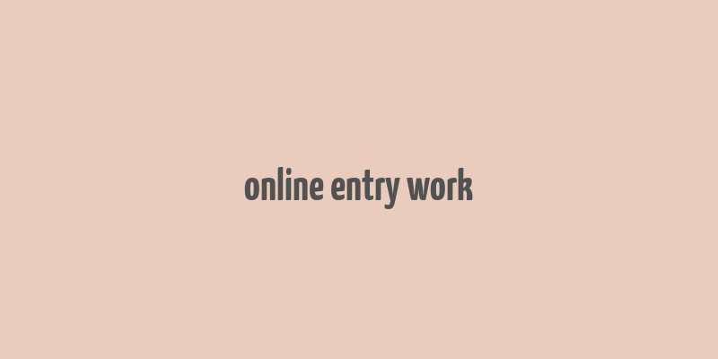 online entry work