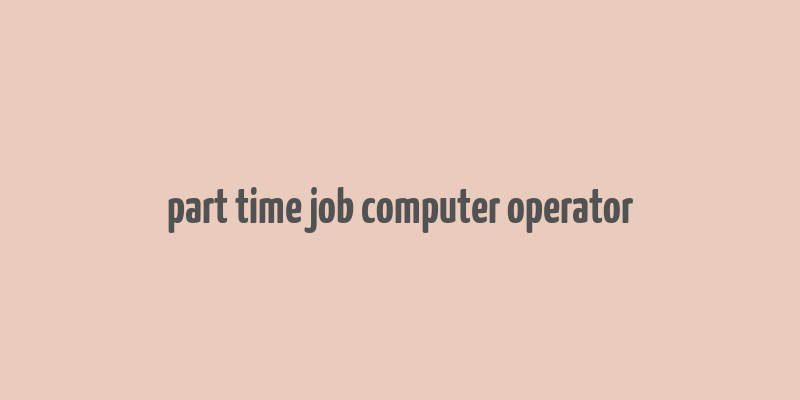 part time job computer operator