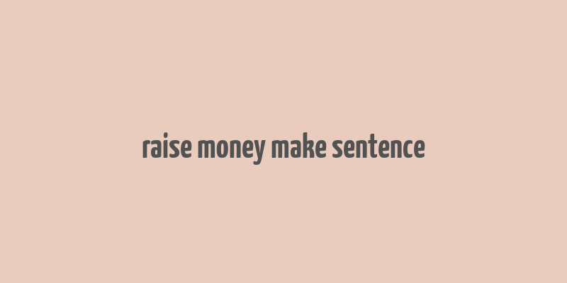 raise money make sentence