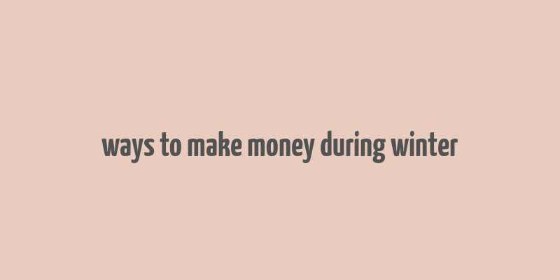 ways to make money during winter