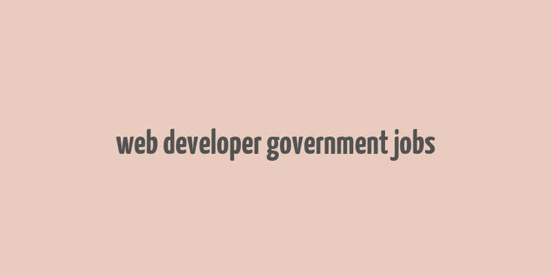 web developer government jobs