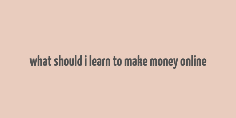 what should i learn to make money online