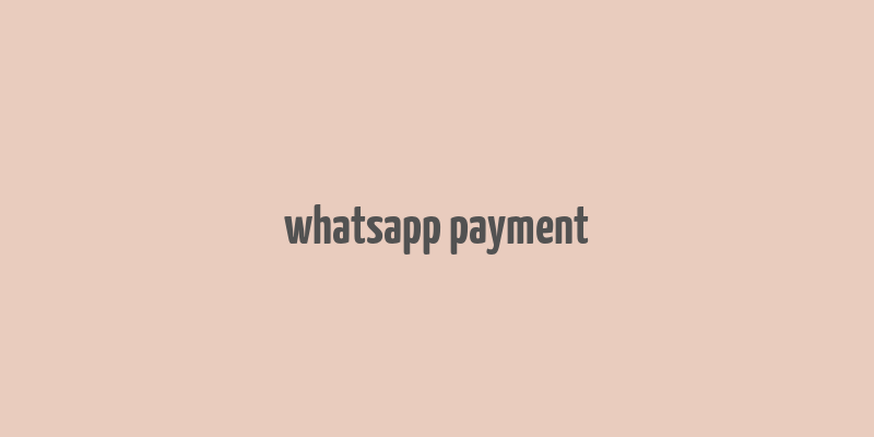 whatsapp payment