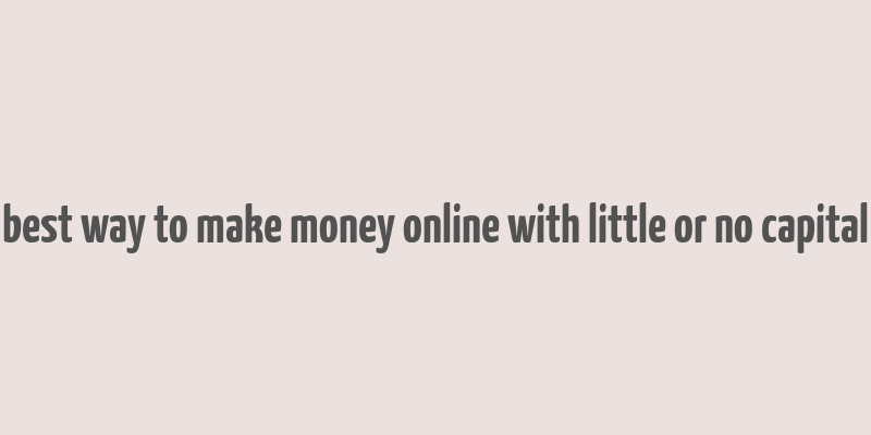 best way to make money online with little or no capital