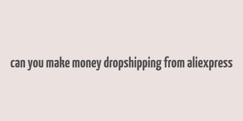 can you make money dropshipping from aliexpress