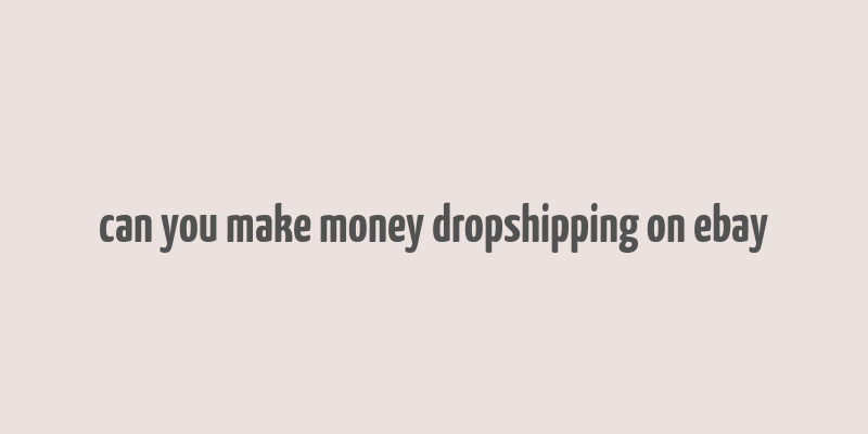 can you make money dropshipping on ebay