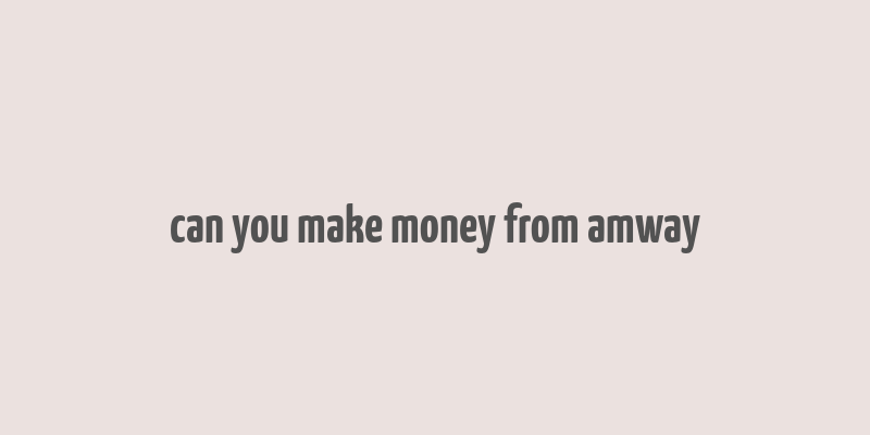 can you make money from amway