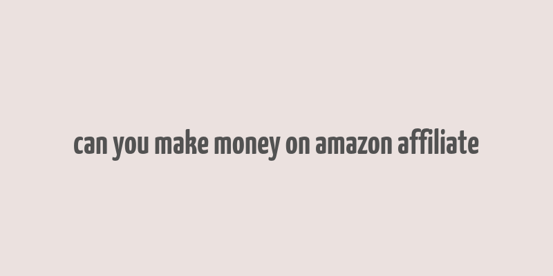 can you make money on amazon affiliate