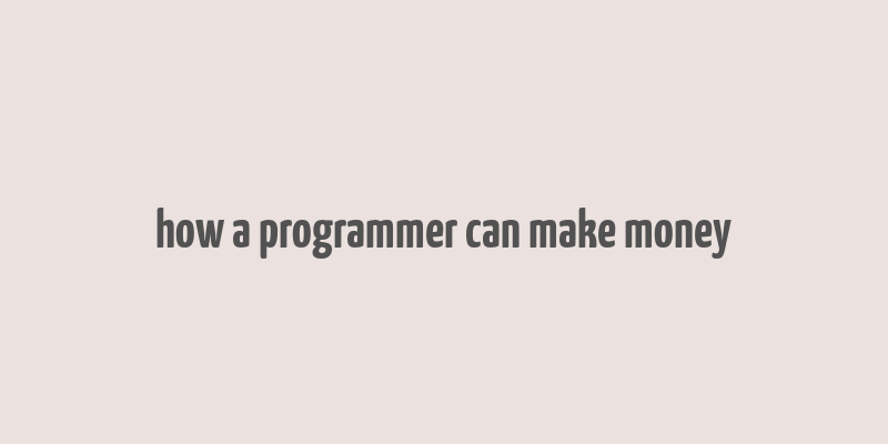 how a programmer can make money