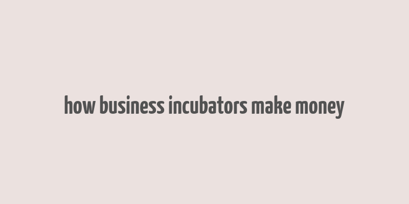 how business incubators make money