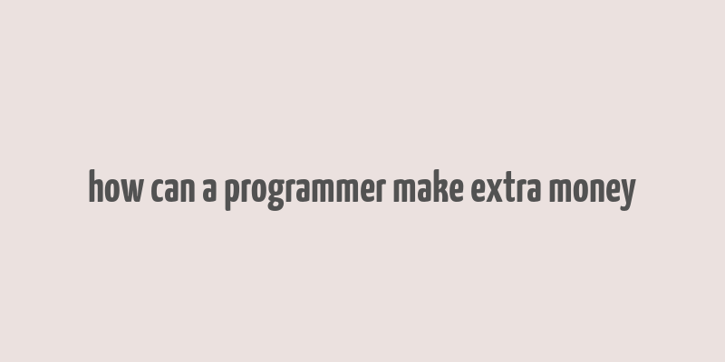 how can a programmer make extra money