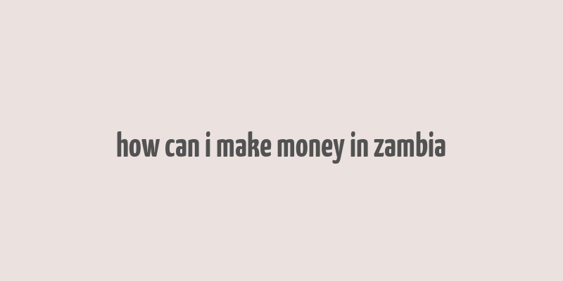 how can i make money in zambia