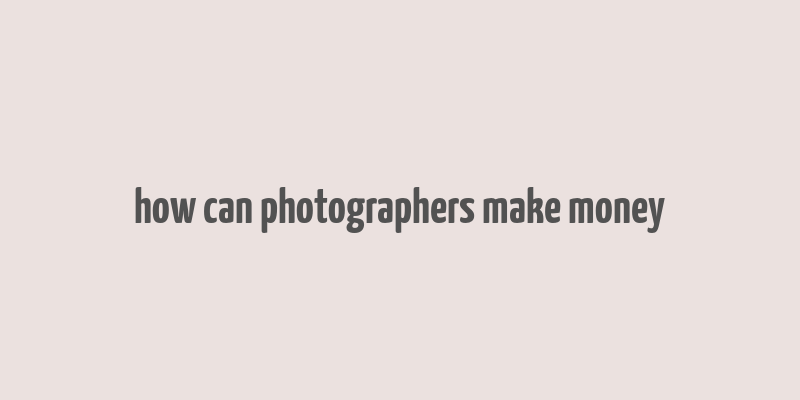 how can photographers make money